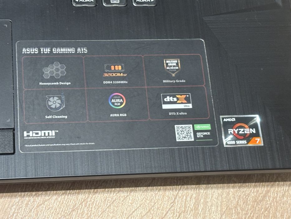 Laptop gaming Asus Tuf A15 - specificatii in descriere