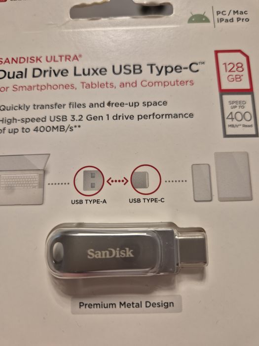 De vânzare memorie USB Dual drive luxe USB tipe-C de 128GB Nou Sigilat