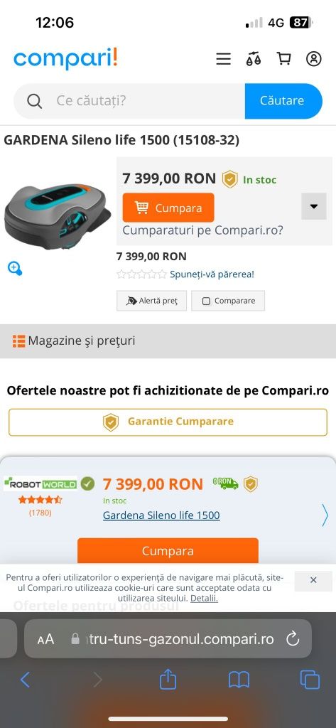 Vând robot  gazon  smart Sileno life