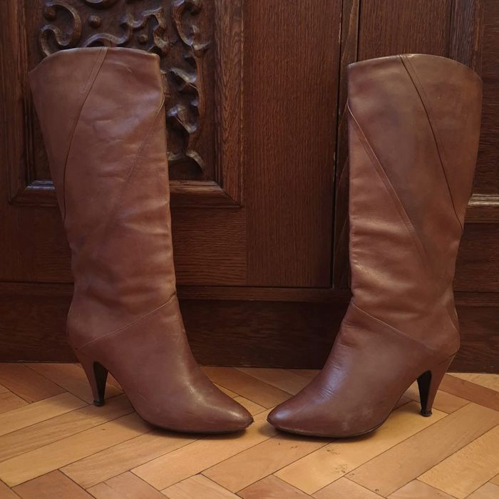 Cizme din piele naturala inalte, din Brazilia