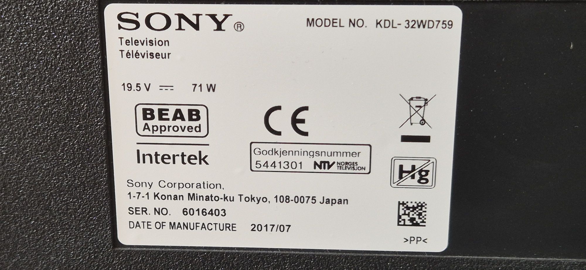 Sony KDL-32WD759 Full HD, Smart, WiFi, LED