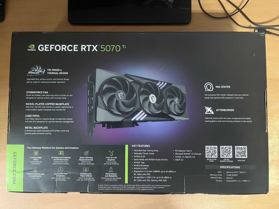 НОВО! MSI GeForce RTX 5070 Ti GAMING TRIO OC Edition - 1599ЛВ