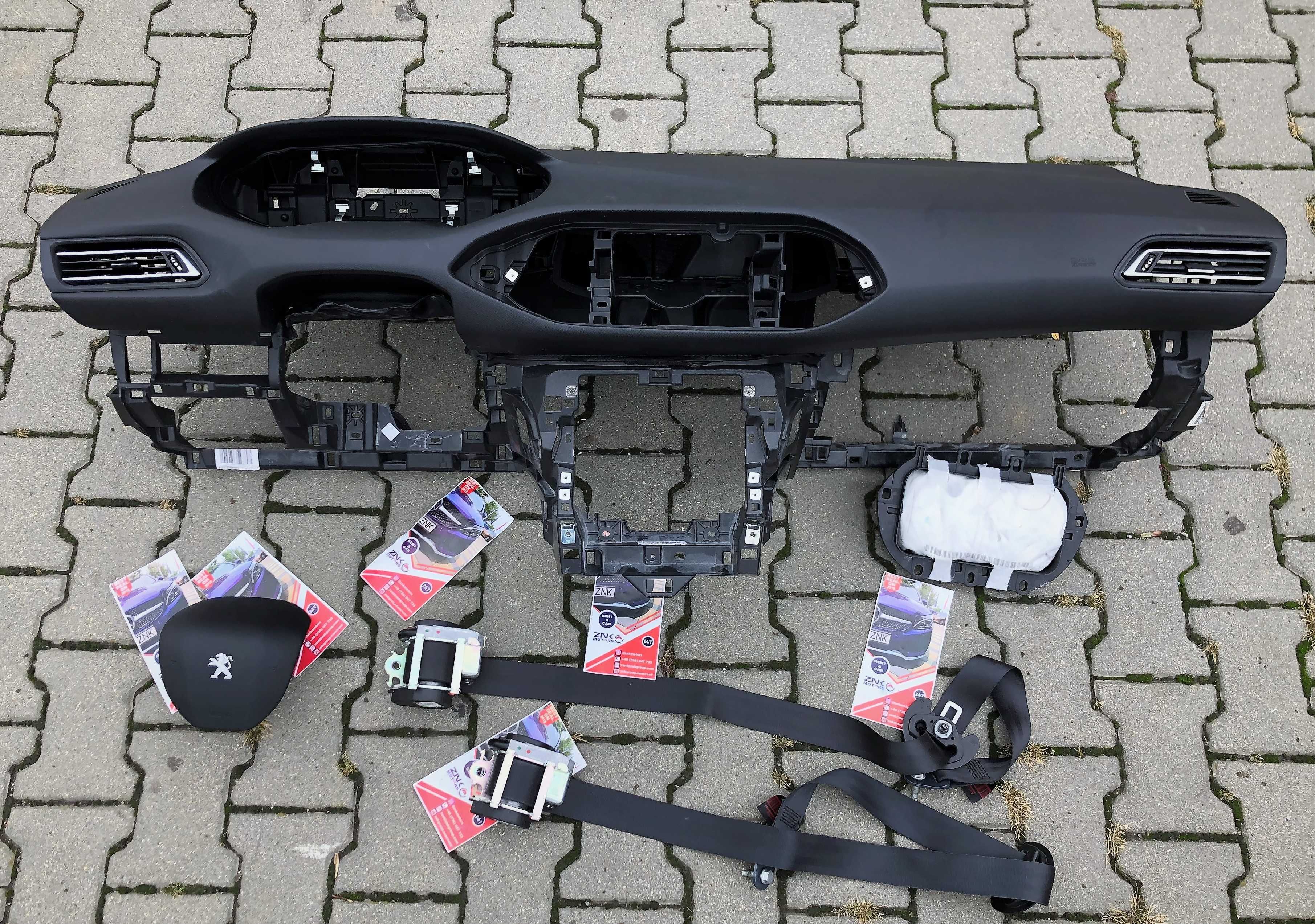 Peugeot 308 II t9 kit airbag volan pasager plansa bord cortina centuri