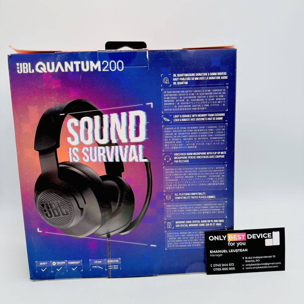 Căști Gaming JBL Quantum 200 SIGILATE / GARANTIE