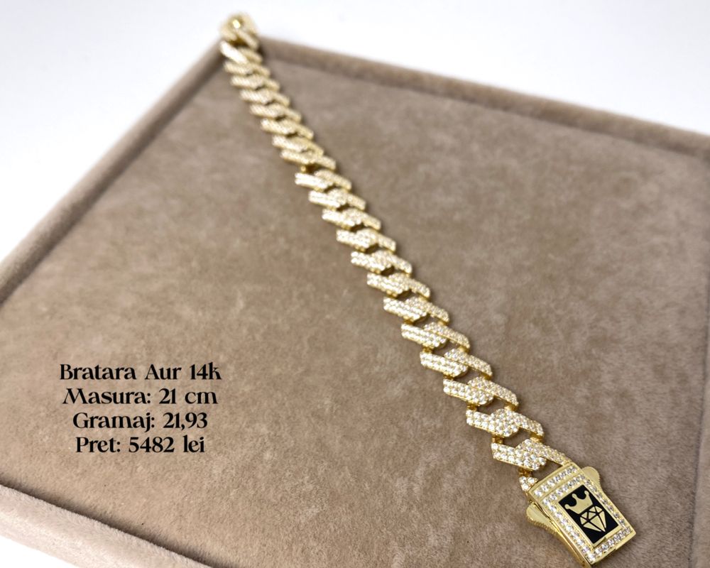 (231) Bratara Cuban Aur 14k 21,93g FB Bijoux Euro Gold Galati 280lei g