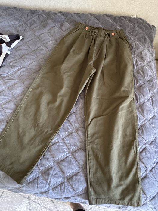 Штаны из джинсы темно зеленые