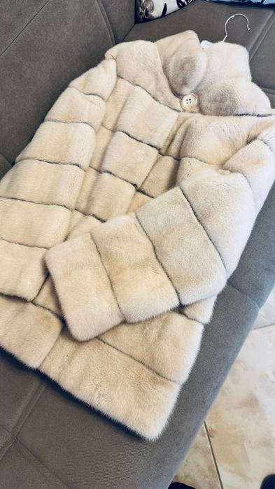 #101 Палто от норка.XL.Визон.Яке от норка.Естествена кожа с косъм.