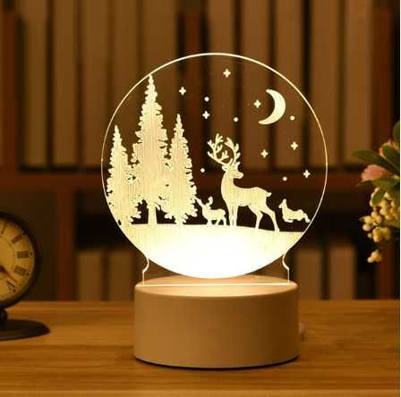 3D LED лампа коледа,love,happy birthday, мече,рози,сърца,коледа
