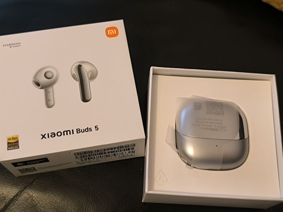 Xiaomi mi buds 5 , сиви, слушалки тапи Harman AudioEFX