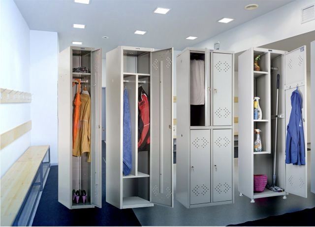 Шкафы для одежды ПРАКТИК (металлические шкафы для раздевалок, локеры)
