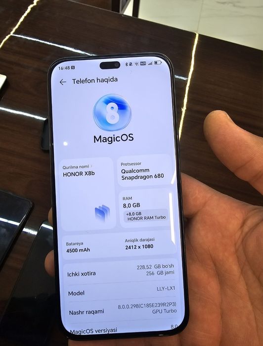 Honor x8b 8+8 Turbo. 256 mg