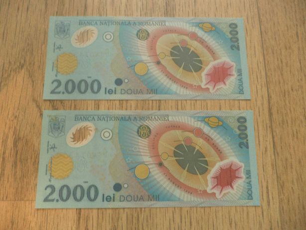 Bancnote 2000 lei Noi serii consecutive