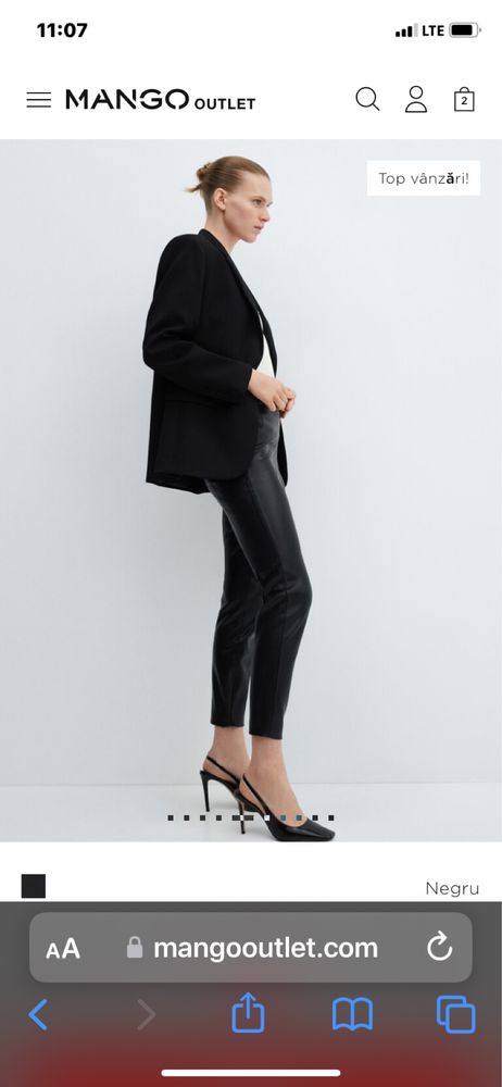 Pantaloni de piele mango XL