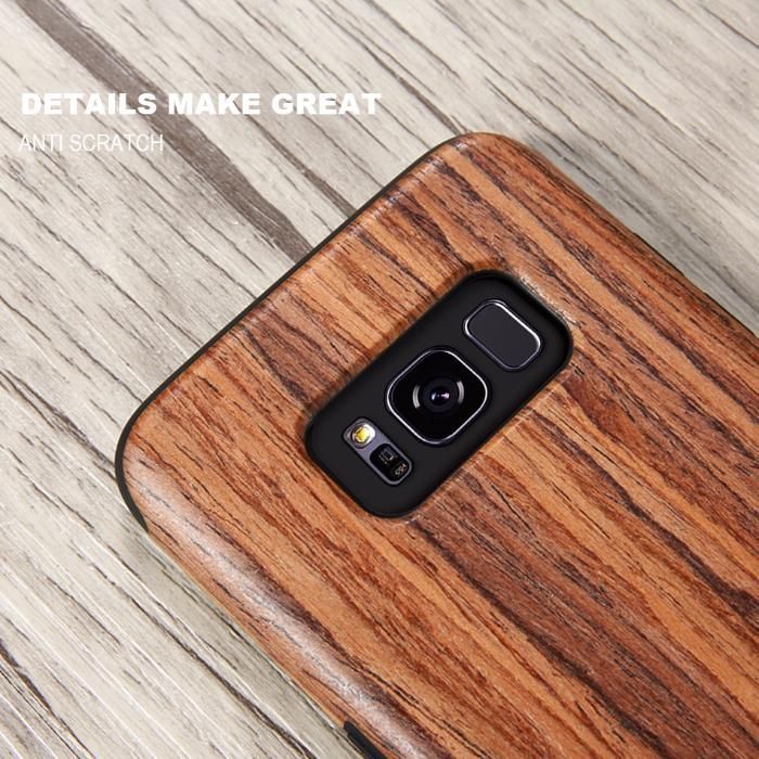 19Дървен кейс от естествено дърво и каучук Samsung Galaxy S8, S8+, S9