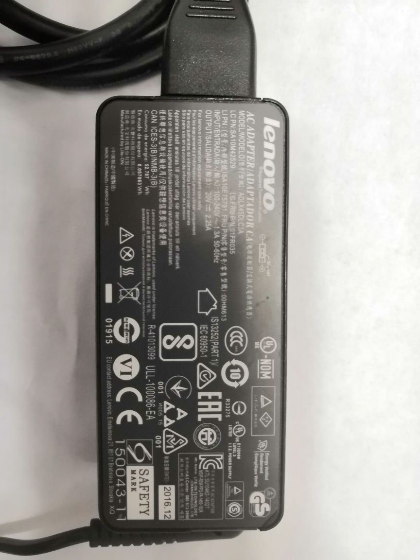 Încărcător Lenovo 20V 2.25A mufă dreptunghiulara cu pin pe mijloc