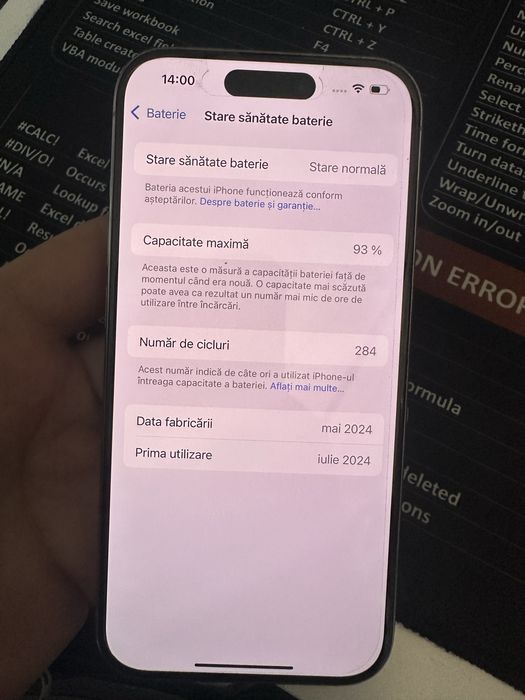 iPhone 15 Pro – 128GB, impecabil, baterie 93%, ca nou
