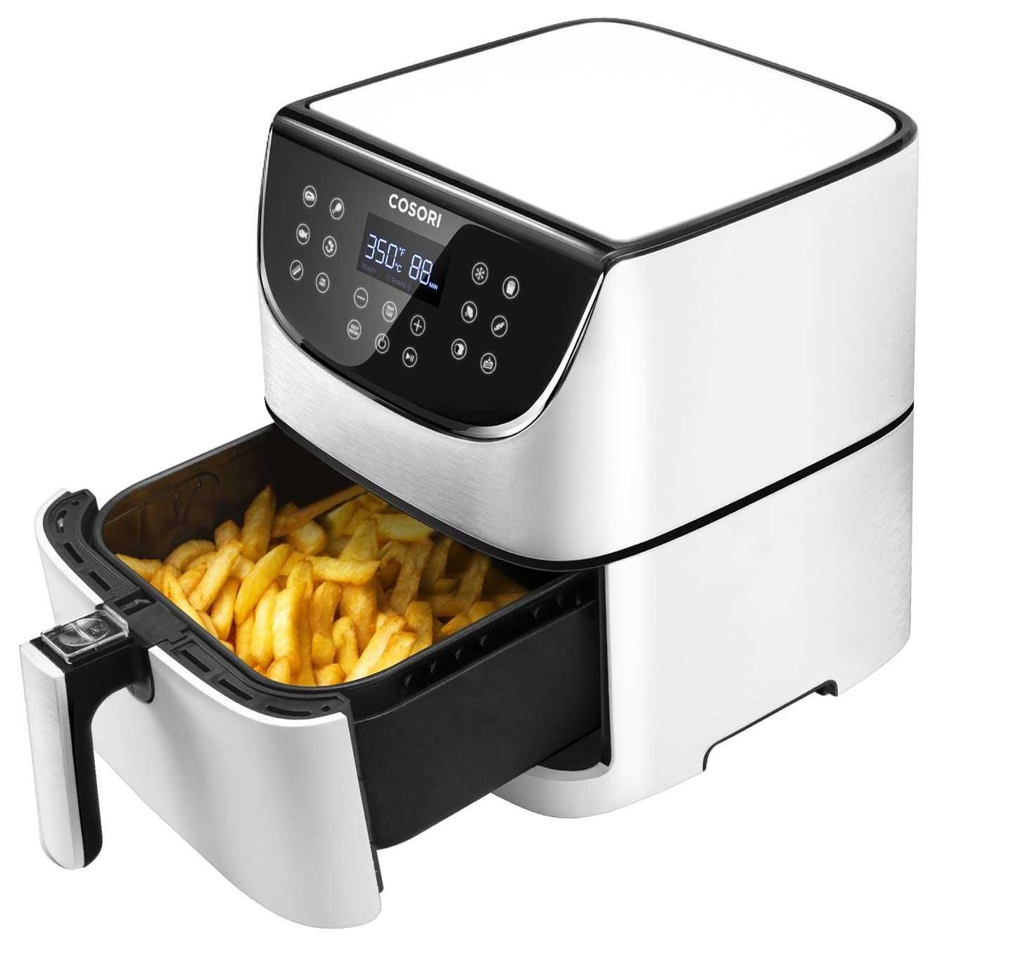 Фритюрник с горещ въздух Cosori Premium Smart Air Fryer, 5.5L Бял