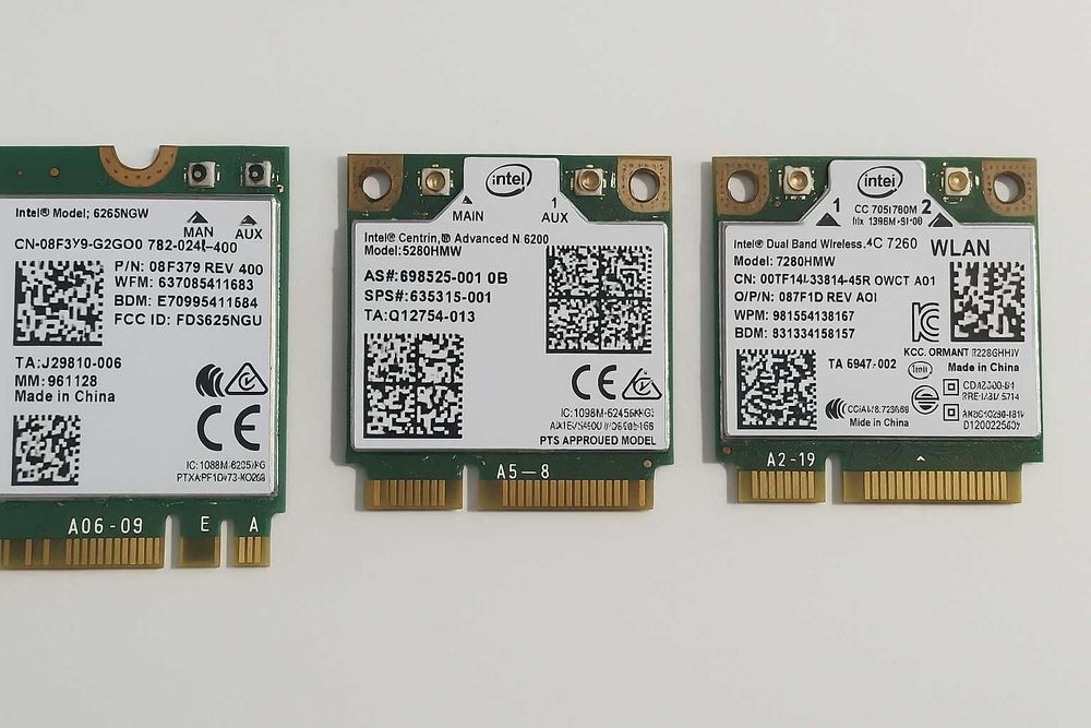 WIFI карти Intel 2.4ghz 5ghz/minipci-e/M.2 Wifi