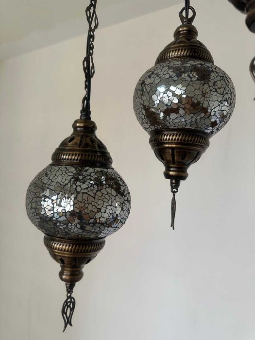 Turcă Mozaic Candelabru | Sticlă Unicolor Pandantiv Lumină