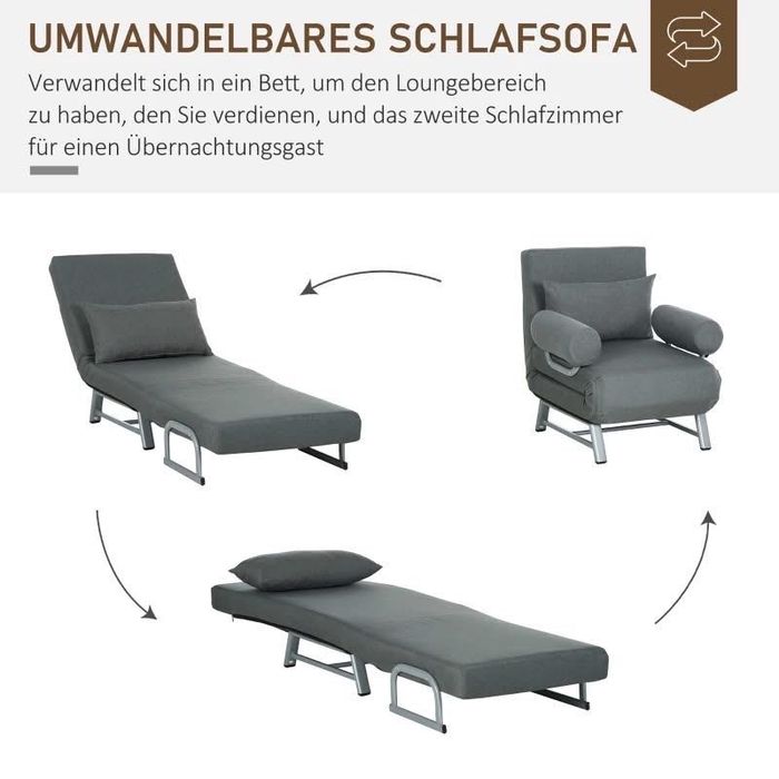 HOMCOM Разтегателен фотьойл