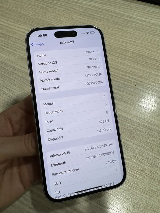 iPhone 15, 128GB, 5G, Blue, Impecabil/CA NOU!!!