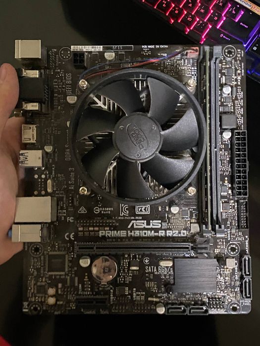 asus h310m + i3 9100 + ddr4 4 gb + кулер