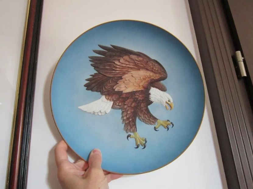 cadou inedit plate vintage Rosenthal Eagle Vultur 3D Germany 1976