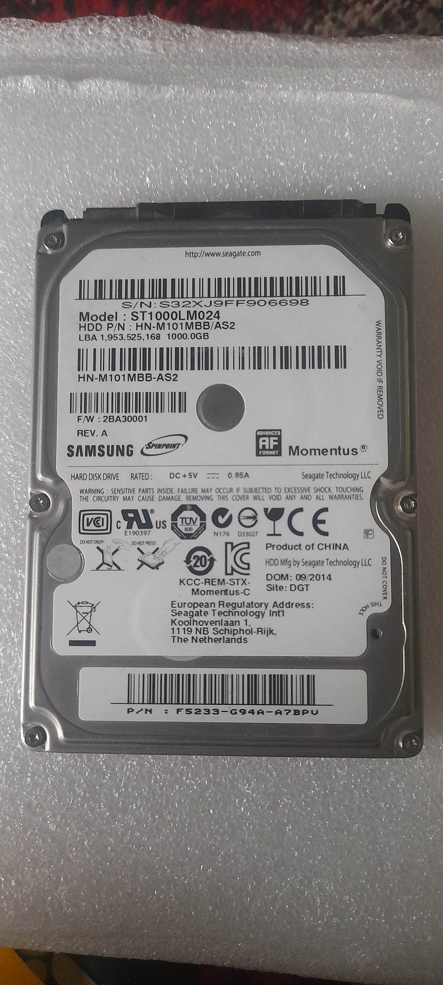 Novutbukni 1 tb HDD sotiladi 350 ming