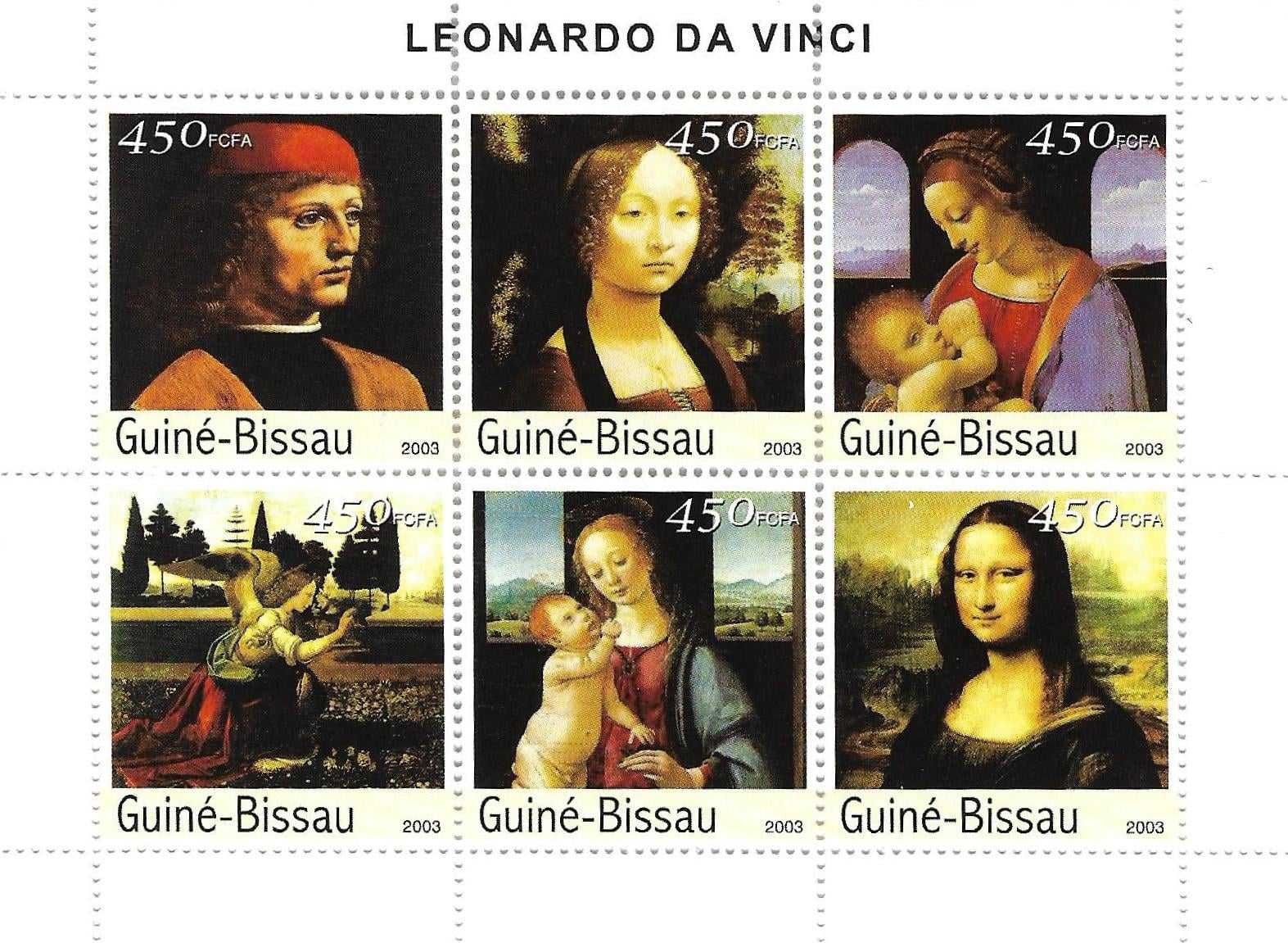 Super timbre colita Guinea Bissau arta pictura Leonardo da Vinci