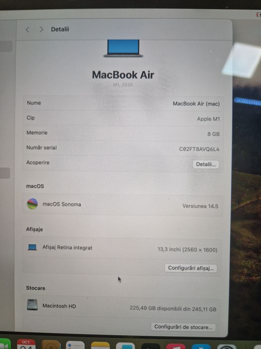 Macbook Air 13 M1 8/256gb Amanet Lazar Crangasi 40624