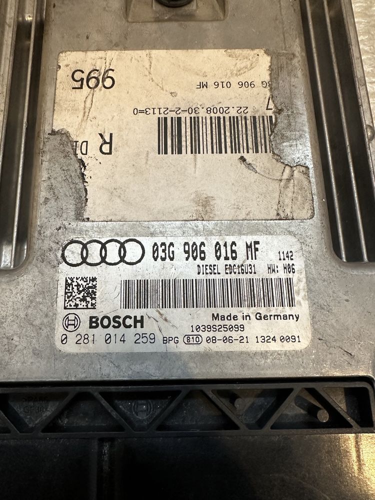 Ecu / Calculator motor Audi A4 A6 2.0 TDI : 03G906016MF
