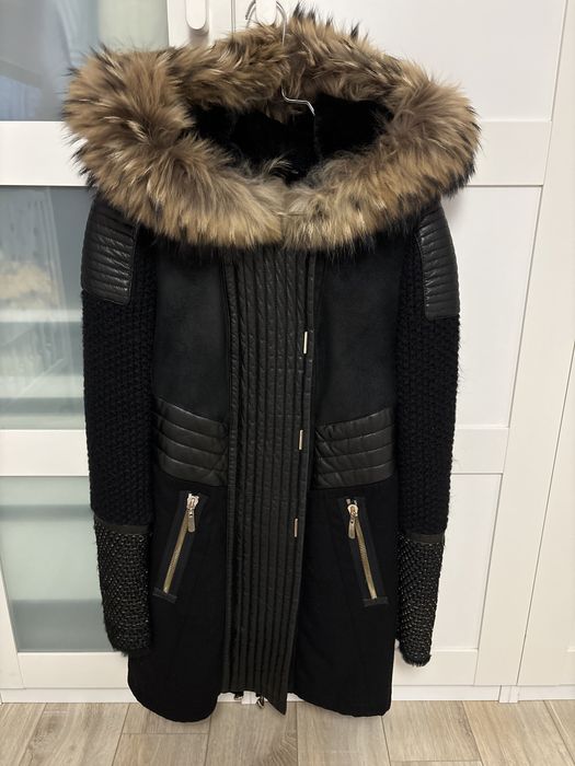 Зимно яке от естествена телешка кожа