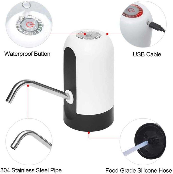 Pompa electrica de apa acumulator reincarcabil USB pentru acasa birou