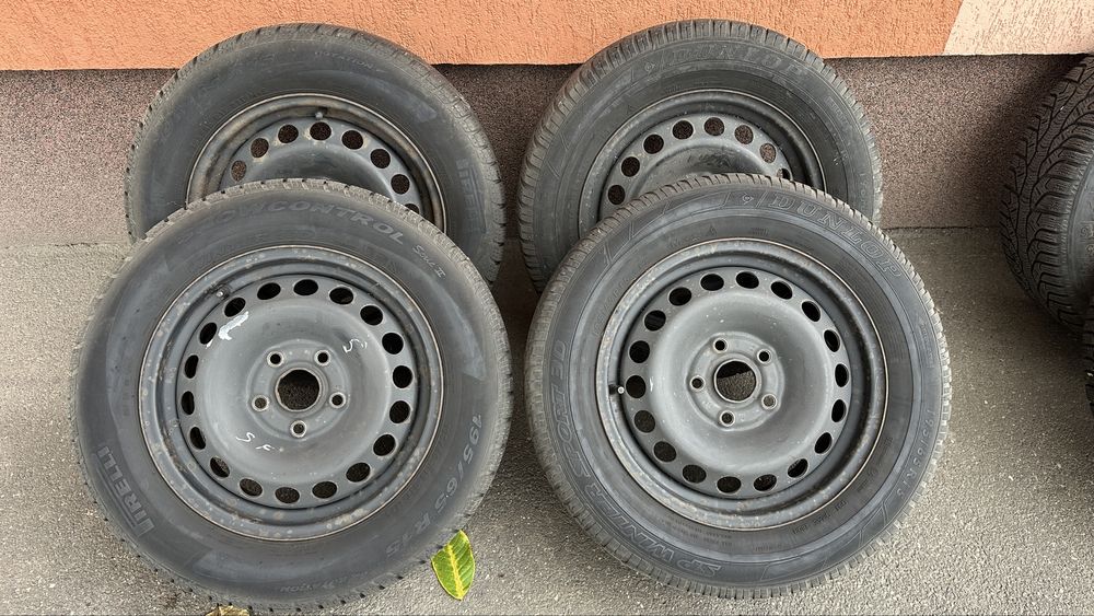 Set Roti 5x112 R15 cu anvelope 195 65 R15 M+S