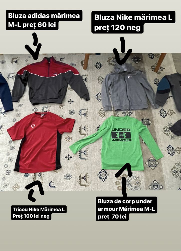 Vând diferite haine de copii (Nike, adidas under armour, Champion)