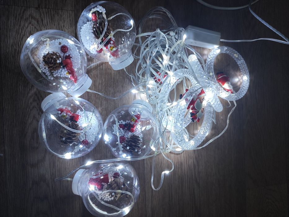 Гирлянда шторка с игрушками дед мороз