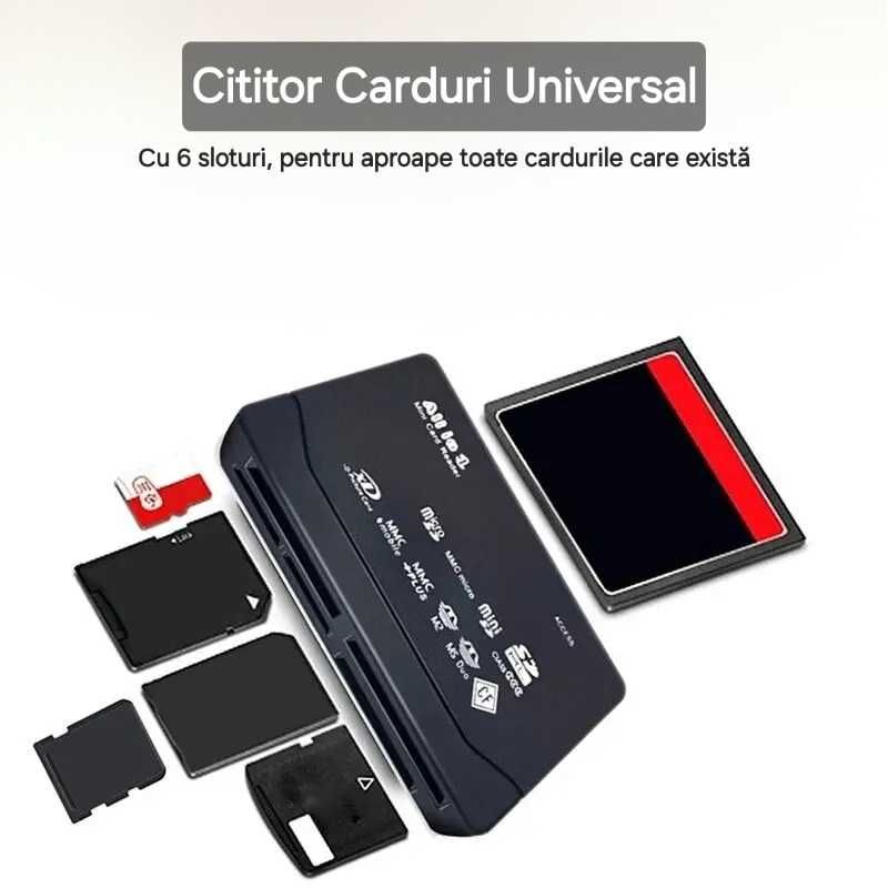 Cititor multi-card Universal: pt orice card. 6sloturi. Pt tel/laptop.