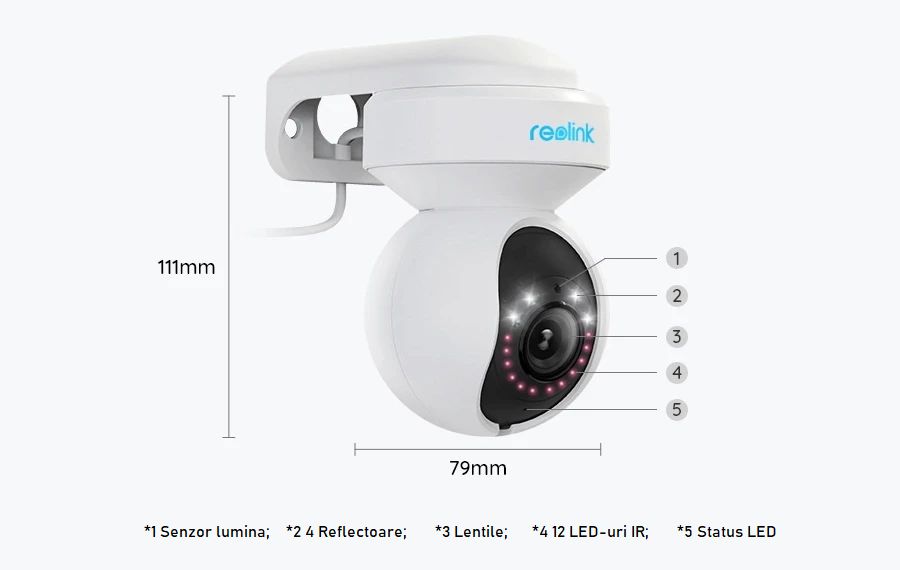 Pachet camera de cu Card MicroSD 64 GB, Reolink E1 Outdoor