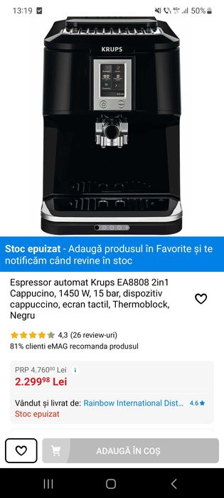 Vand Espressor Krups automat