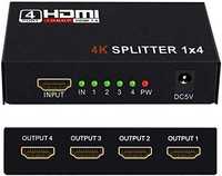 HDMI Splitter 4K 1 in 4 Out, Suportă Bypass HDCP  4K 30Hz 2K 1080P 3D