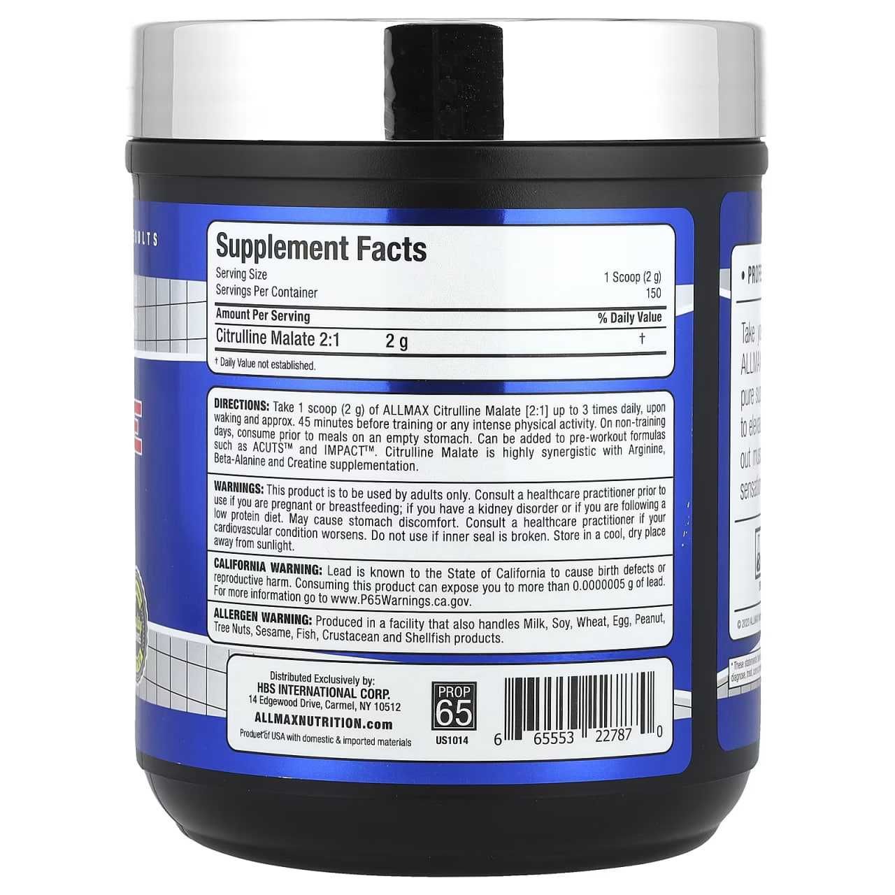 ALLMAX, Essentials, цитруллина малат 2:1, 300 г. citrulline malate