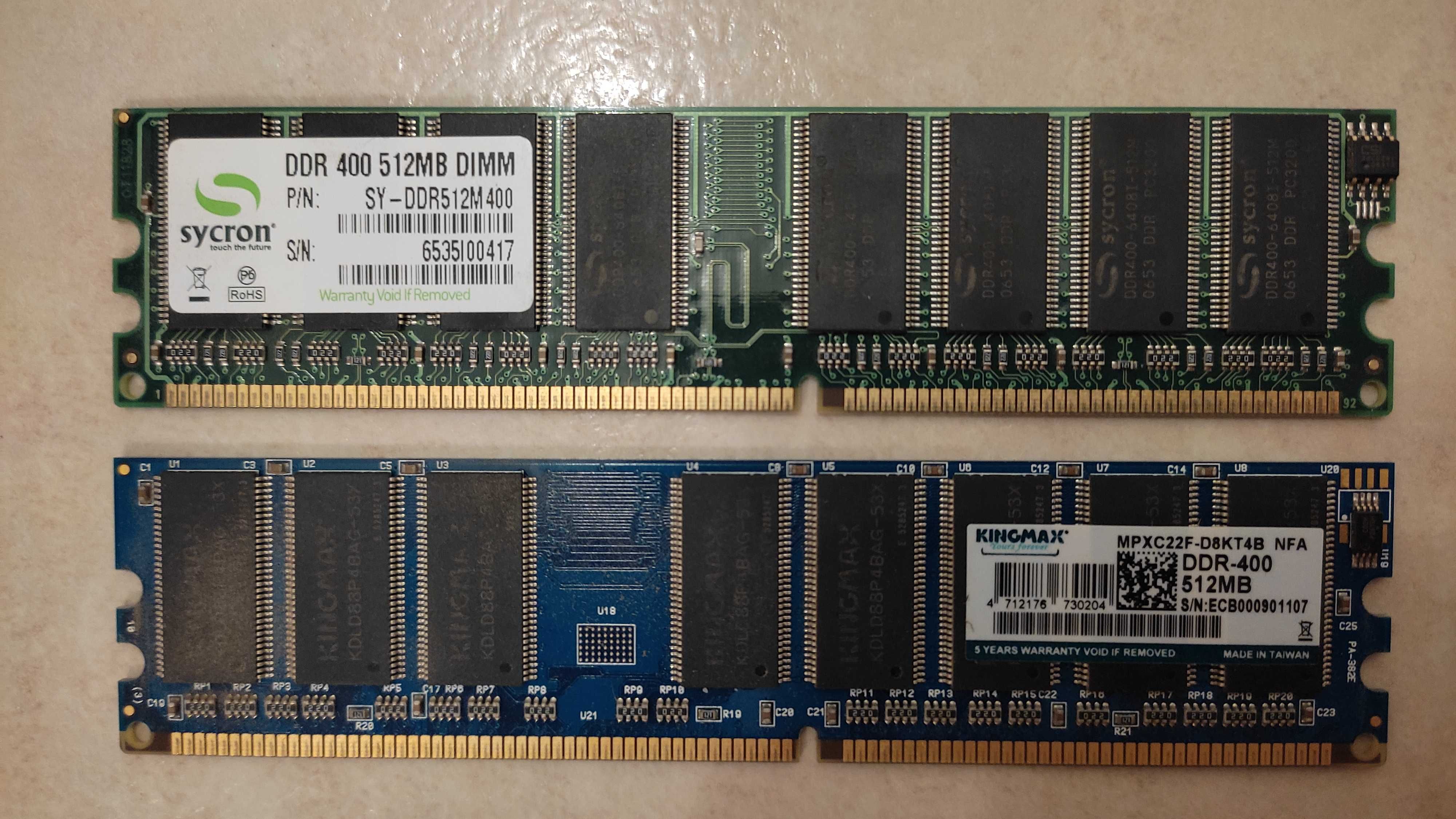 Memorie RAM Kingmax/Sycron DDR 1, 1Gb (2 x 512Mb), , 400Mhz