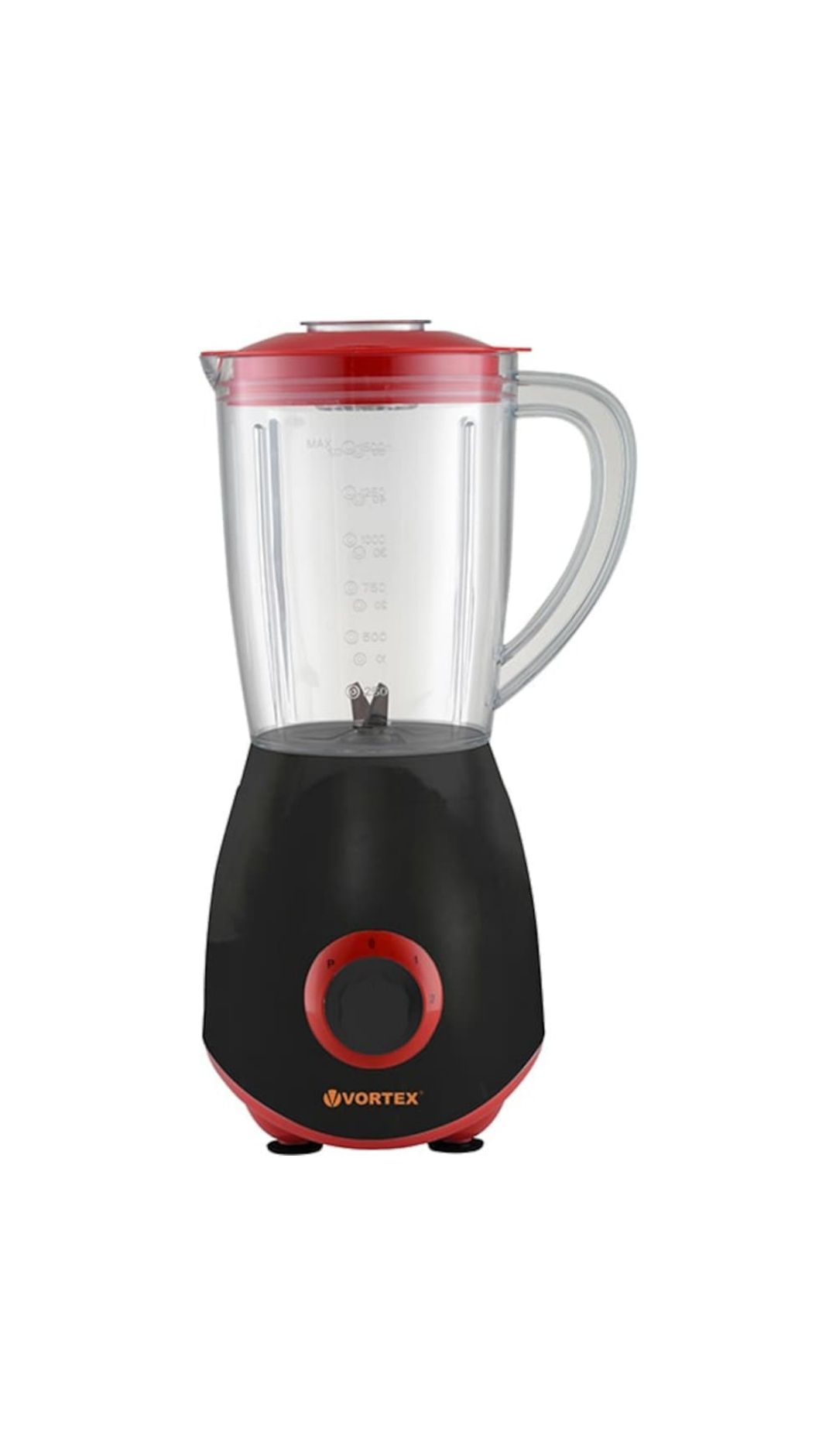 Blender VORTEX VO4006, 1.5l, 600W, 2 trepte viteza, Negru/Rosu ca NOU