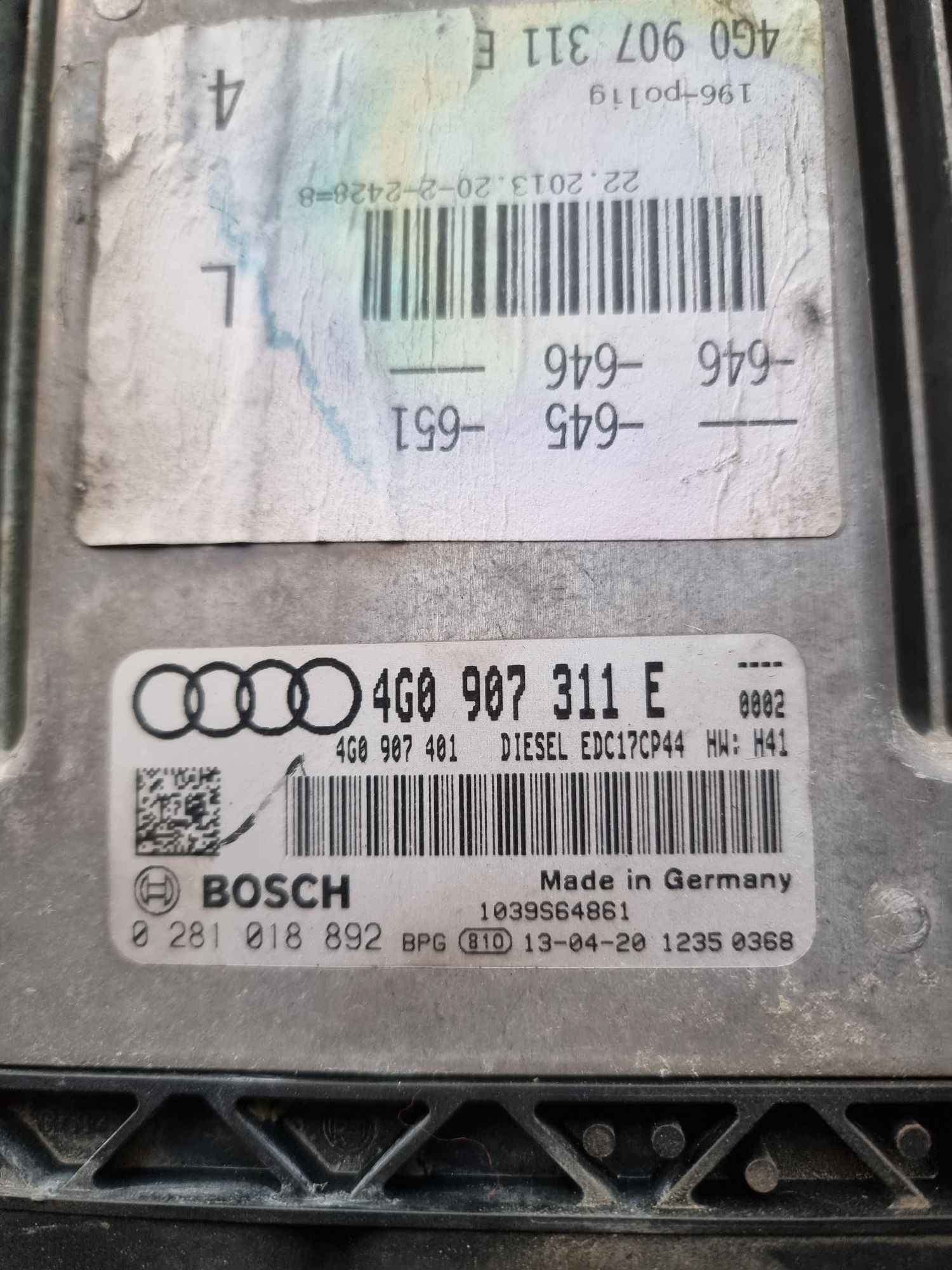 Ecu calculator motor audi a6 a7 3.0 tdi cod 4g0907311e