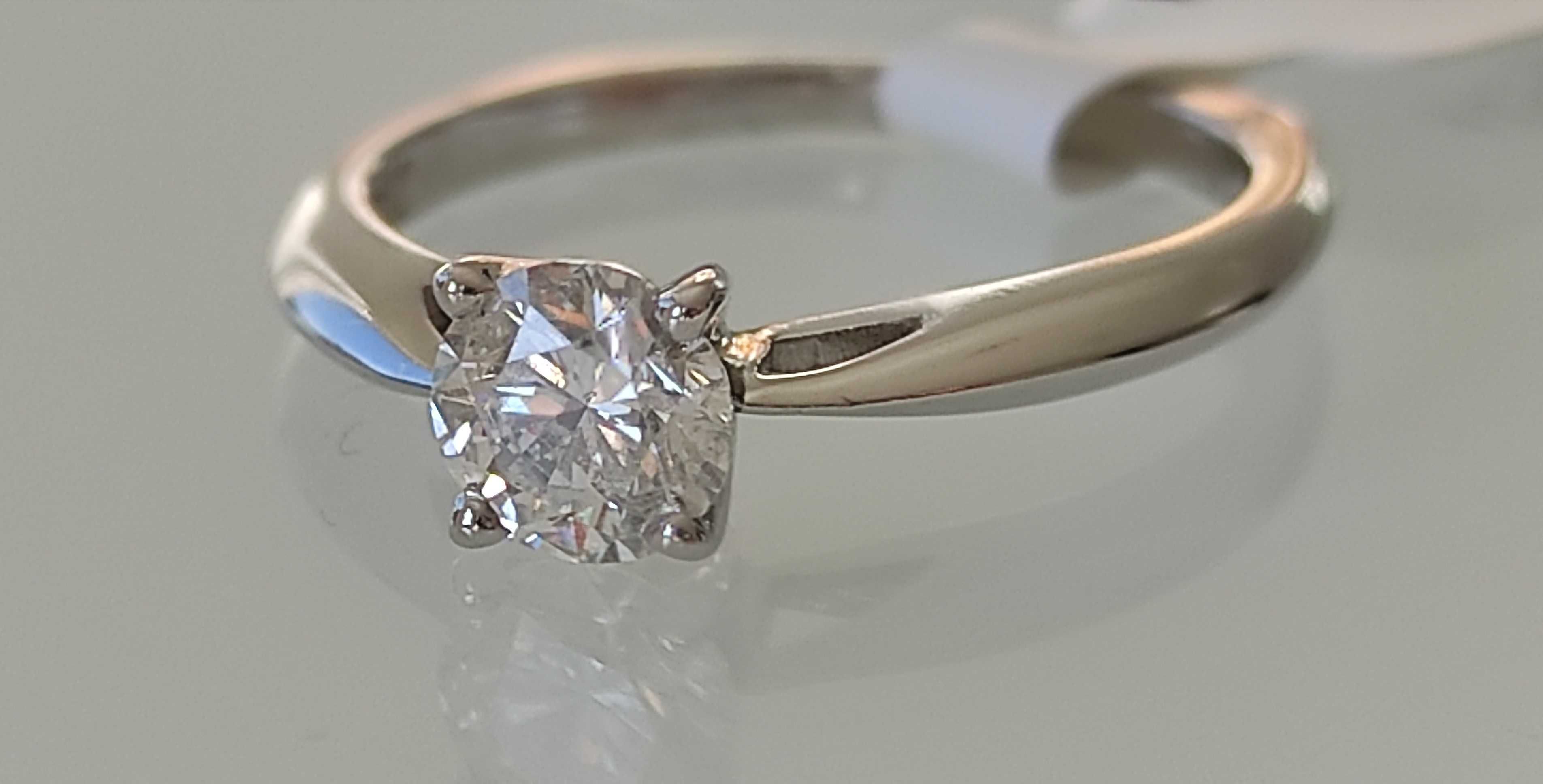 Inel logodna platina Scott Kay cu diamant 0.65ct