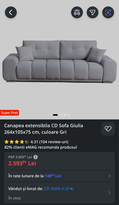Canapea extensibila