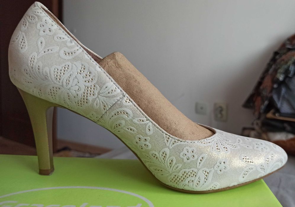 Pantofi mireasa Benvenuti marime 38, piele naturala interior-exterior