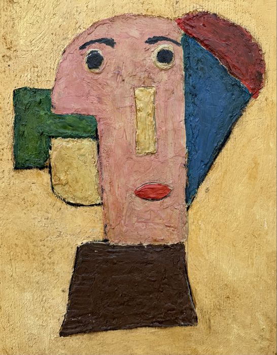 Tablou pictura “Chip barbat forme geometrice”