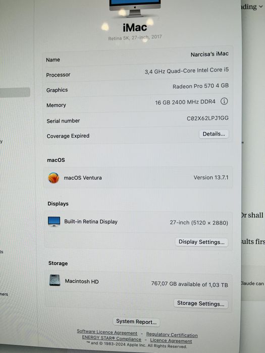 Impecabil  imac 27 16gb ram 1TB