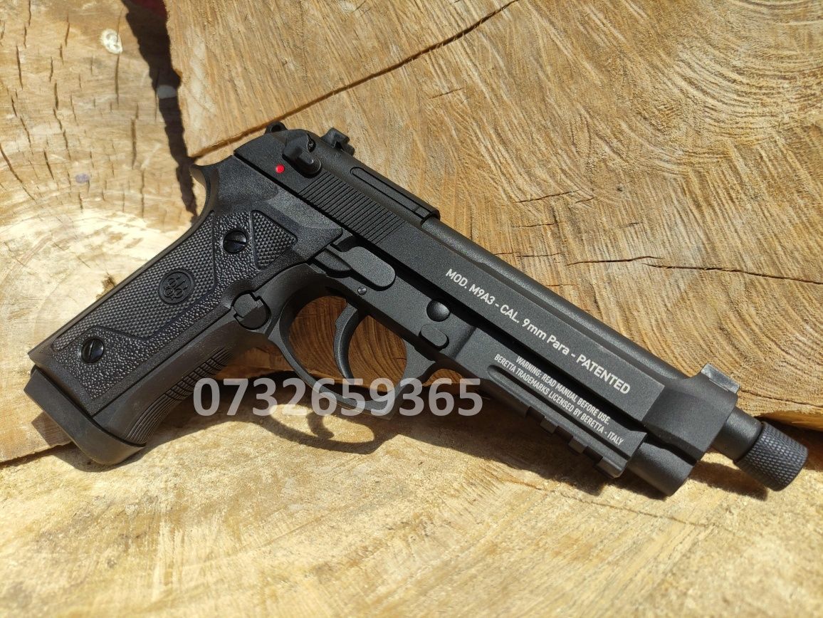 Pistol airsoft Beretta M9A3 FullMetal Blowback puternic CO2 original